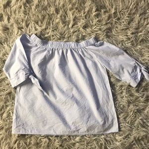 H&M off the shoulder light blue top